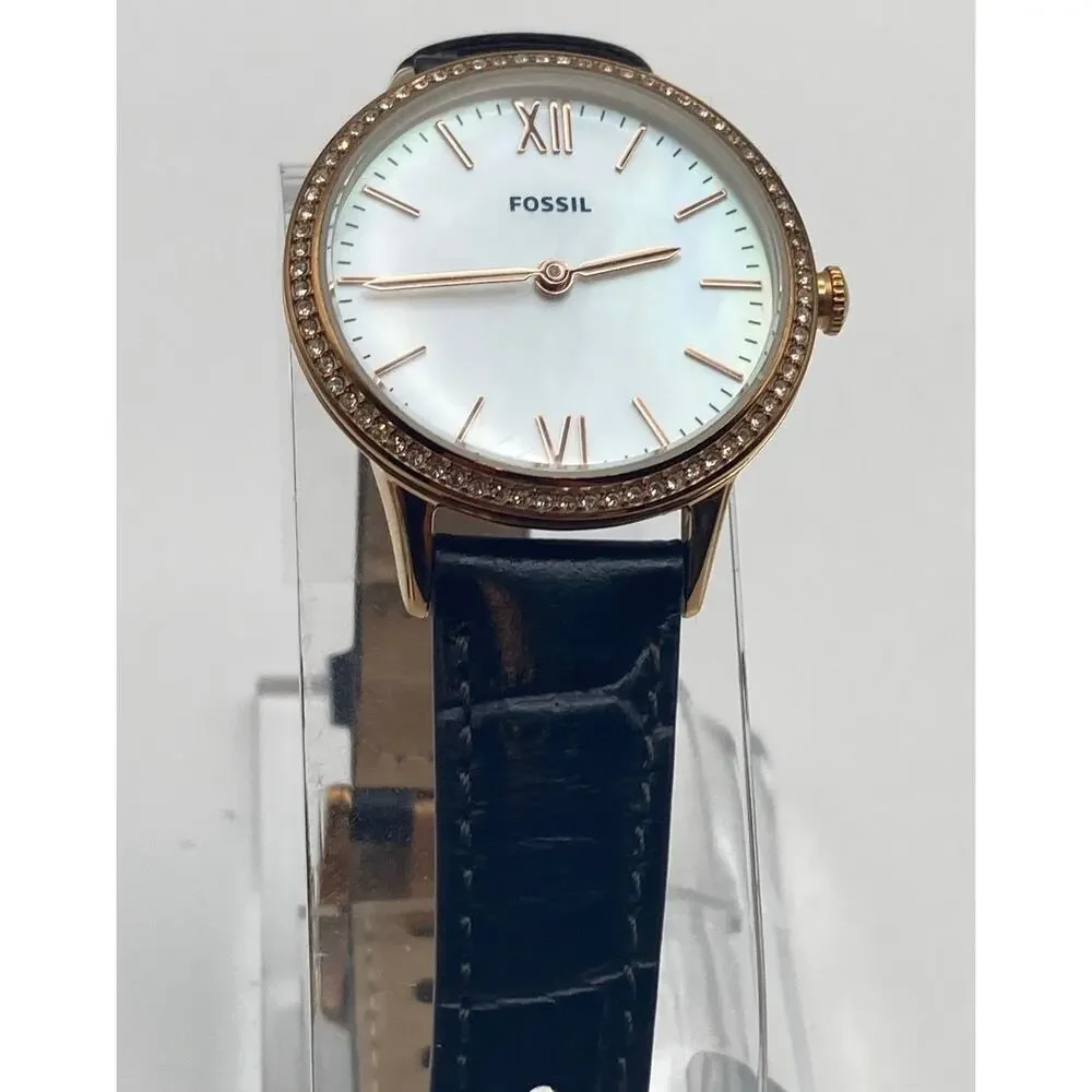 Fossil Rose Gold MOP Dial Womens Watch 30mm - Fresh Battery - Adjustable WR 3ATM - Picture 5 of 12